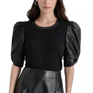 DKNY Black Puff Sleeve Blouse
